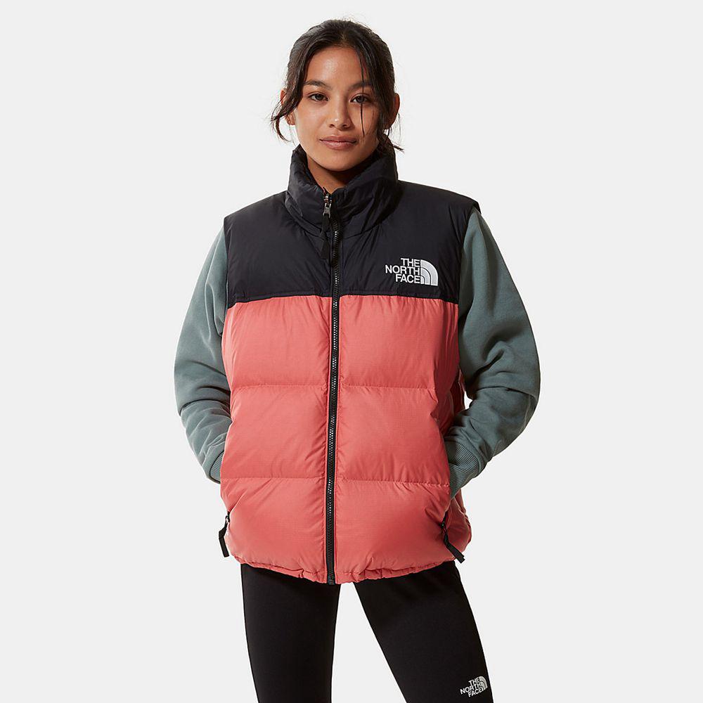 The North Face 1996 Retro Γιλέκο Γυναικεια Μπουφάν Nuptse - Ροζ (JFVA61432)